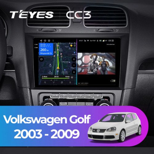 Штатная магнитола Teyes CC3 4/64 Volkswagen Golf (2003-2009)