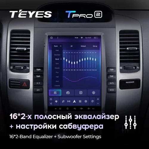 Штатная магнитола Tesla style Teyes TPRO 2 6/128 Toyota Land Cruiser Prado 120 (2002-2009) Тип-B