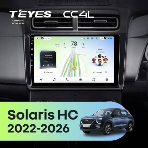 Штатная магнитола Teyes CC4L 6/64 с DTS Solaris HC (2022-2026) (глянец) F2