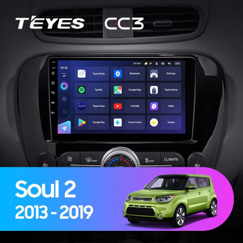 Штатная магнитола Teyes CC3 4/64 Kia Soul 2 PS (2013-2019) Тип-A