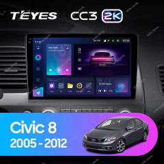 Штатная магнитола Teyes CC3 2K 4/32 Honda Civic 8 FK FN FD (2005-2012)