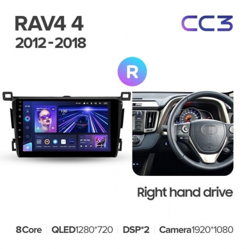Штатная магнитола Teyes CC3 6/128 Toyota RAV4 4 XA40 5 XA50 (2012-2018) Правый руль
