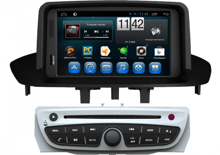 Штатная магнитола Carmedia KR-7084-T8 Renault Megane III 2009+, черный или белый