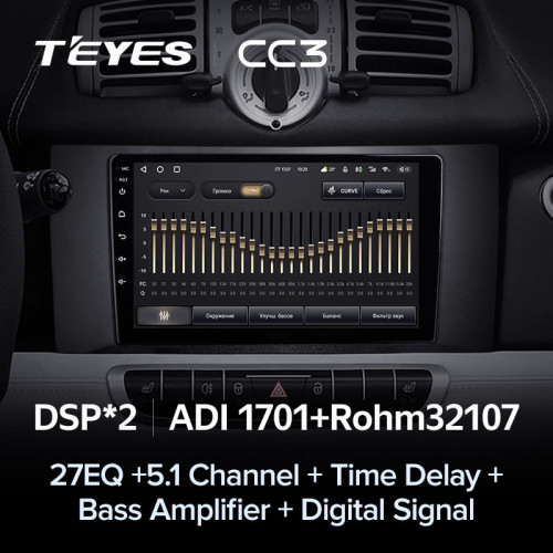 Штатная магнитола Teyes CC3 4/32 Mercedes-Benz Smart Fortwo 2 (2010-2015) F1