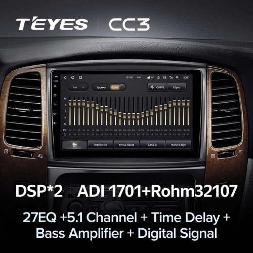 Штатная магнитола Teyes CC3 6/128 Lexus LX470 J100 2 (2002-2007) Тип-С
