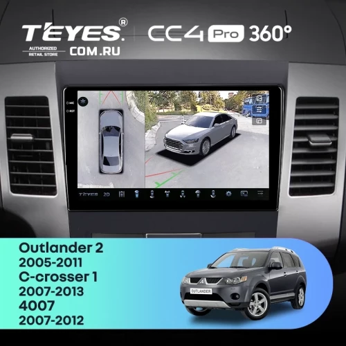 Штатная магнитола Teyes CC4 Pro 360 12/256 Peugeot 4007 (2007-2012) F2 Тип-A
