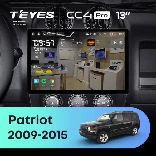 Штатная магнитола Teyes CC4 Pro 12/256 Jeep Patriot (2009-2015) (13")