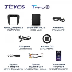 Штатная магнитола Tesla style Teyes TPRO 2 6/128 Chevrolet Equinox 3 (2017-2022)