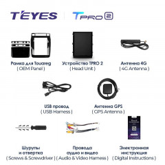 Штатная магнитола Tesla style Teyes TPRO 2 4/32 Volkswagen Touareg FL NF (2010-2018) Тип-А
