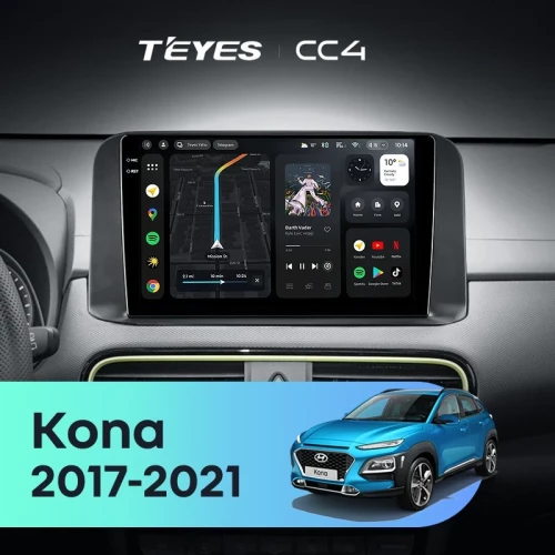 Штатная магнитола Teyes CC4 6/64 Hyundai Kona (2017-2021)