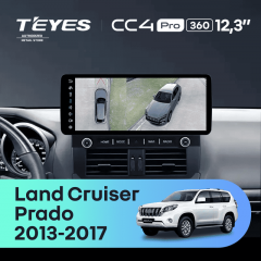 Штатная магнитола Teyes CC4 Pro 12.3" 360 12/256 Toyota Land Cruiser Prado 150 (2013-2017) F2