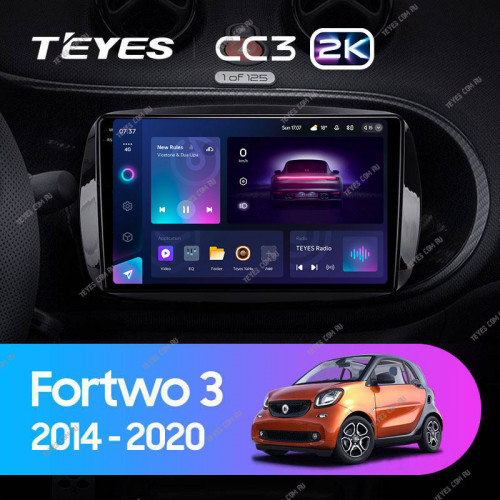 Штатная магнитола Teyes CC3 2K 4/64 Mercedes-Benz Smart Fortwo 3 C453 A453 W453 (2014-2020)