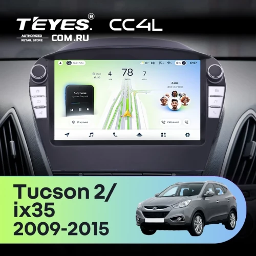 Штатная магнитола Teyes CC4L 4/64 Hyundai ix35 (2009-2015) (Tucson 2) (с кнопками) Тип-AB