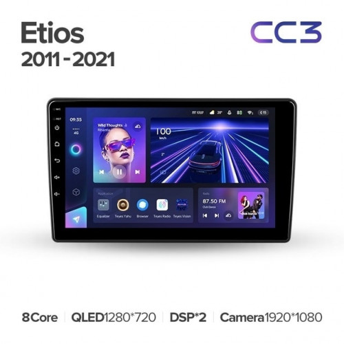 Штатная магнитола Teyes CC3 6/128 Toyota Etios (2011-2021)