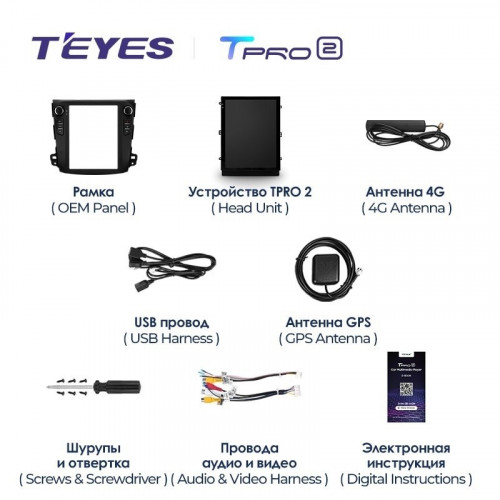 Штатная магнитола Tesla style Teyes TPRO 2 4/32 Citroen C-Crosser 1 (2007-2013) Тип-A
