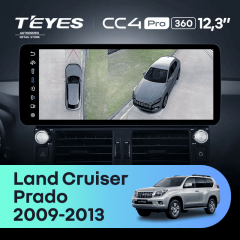 Штатная магнитола Teyes CC4 Pro 12.3" 360 12/256 Toyota Land Cruiser Prado 150 (2009-2013)