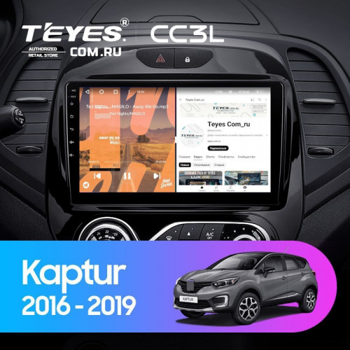 Штатная магнитола Teyes CC3L 4/32 Renault Kaptur (2016-2019) F1
