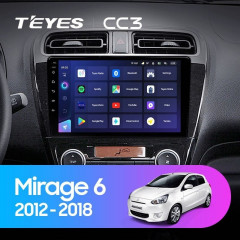 Штатная магнитола Teyes CC3 6/128 Mitsubishi Mirage 6 (2012-2018)