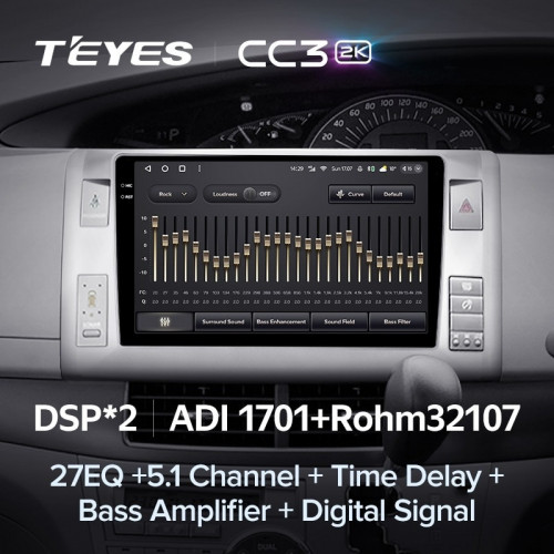 Штатная магнитола Teyes CC3 2K 4/32 Toyota Previa XR50 3 (2006-2019) Правый руль