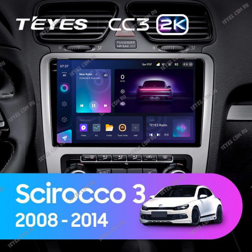 Штатная магнитола Teyes CC3 2K 4/32 Volkswagen Scirocco 3 (2008-2014) F3 (Серая)