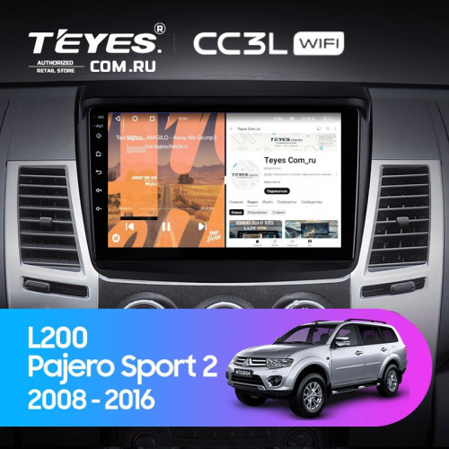Штатная магнитола Teyes CC3L WiFi 2/32 Mitsubishi L200 (2008-2016)