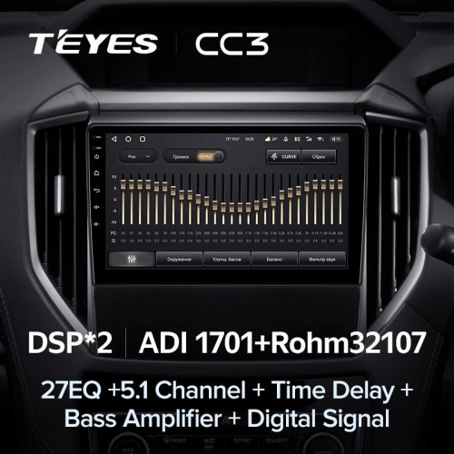 Штатная магнитола Teyes CC3 4/64 Subaru Forester 5 (2018-2023)