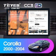 Штатная магнитола Teyes CC3 2K 6/128 Toyota Corolla E130 E120 (2000-2004) (11&quot;)