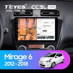 Штатная магнитола Teyes CC3L WiFi 2/32 Mitsubishi Mirage 6 (2012-2018)
