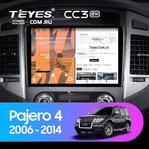 Штатная магнитола Teyes CC3 2K 6/128 Mitsubishi Pajero 4 V80 V90 (2006-2024) (13")