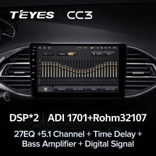 Штатная магнитола Teyes CC3 6/128 Peugeot 308 T9 308S (2013-2017)