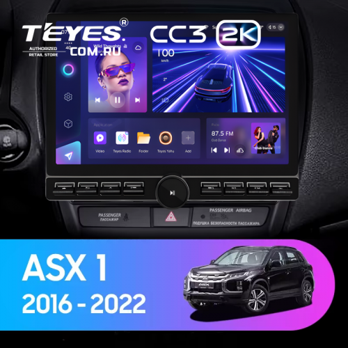 Штатная магнитола Teyes CC3 2K 6/128 Mitsubishi ASX (2016-2022) Тип-A (13" с кнопками)