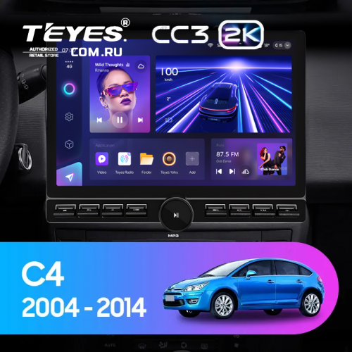 Штатная магнитола Teyes CC3 2K 6/128 Citroen C4 (2004-2014) (13" с кнопками)