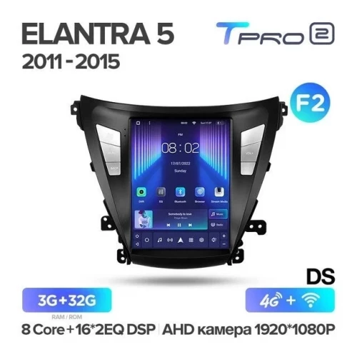 Штатная магнитола Tesla style Teyes TPRO 2 6/128 Hyundai Elantra 5 JK GD MD UD (2014-2016) F2