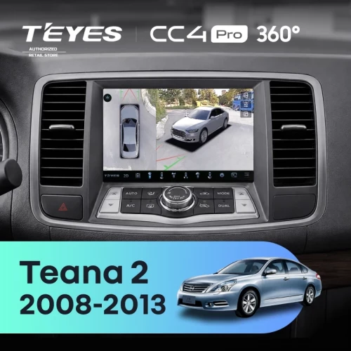 Штатная магнитола Teyes CC4 Pro 360 12/256 Nissan Teana 2 J32 (2008-2013) F2 Тип-A
