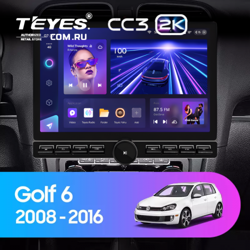 Штатная магнитола Teyes CC3 2K 6/128 Volkswagen Golf 6 (2008-2016) (13" с кнопками)