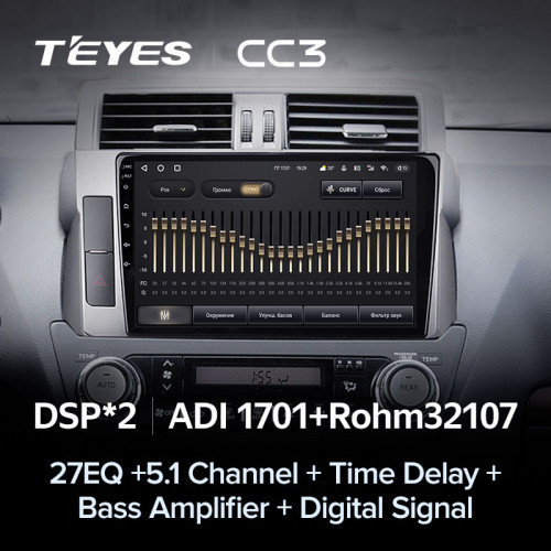 Штатная магнитола Teyes CC3 4/32 Toyota Land Cruiser Prado 150 (2013-2017)