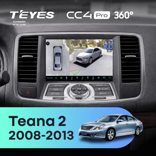 Штатная магнитола Teyes CC4 Pro 360 12/256 Nissan Teana 2 J32 (2008-2013) F2 Тип-B