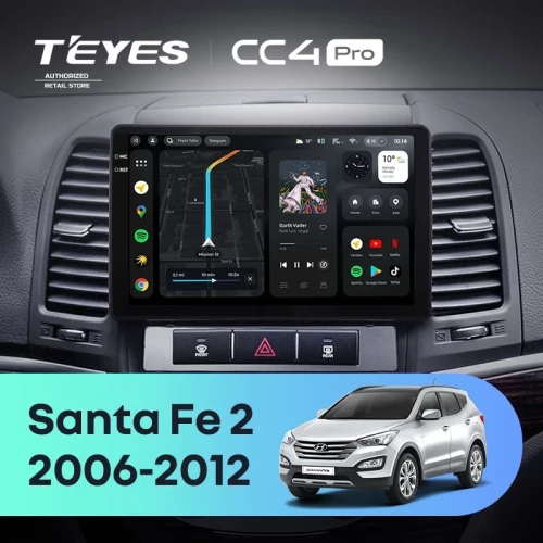 Штатная магнитола Teyes CC4 8/128 Hyundai Santa Fe 2 (2006-2012)
