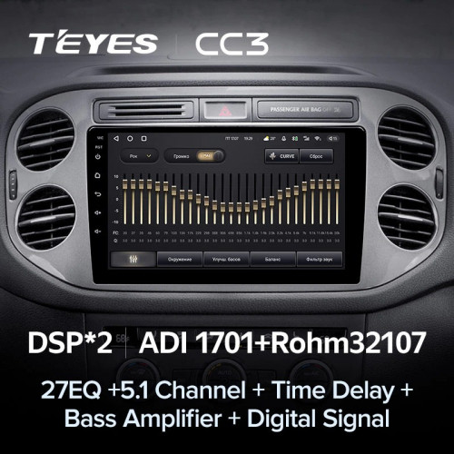 Штатная магнитола Teyes CC3 4/64 Volkswagen Tiguan 1 NF (2006-2017) F2