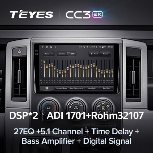 Штатная магнитола Teyes CC3 2K 4/32 Toyota Hiace H300 VI (2019-2022) Тип-B