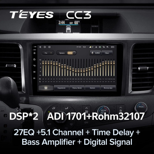 Штатная магнитола Teyes CC3 4/64 Toyota Sienna 3 XL30 (2010-2014)
