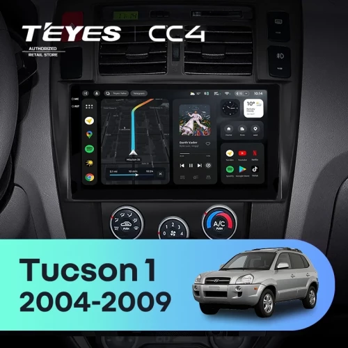 Штатная магнитола Teyes CC4 8/128 Hyundai Tucson 1 (2004-2009) F2