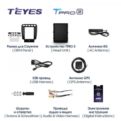 Штатная магнитола Tesla style Teyes TPRO 2 6/128 Porsche Cayenne 1 9PA (2002-2010)