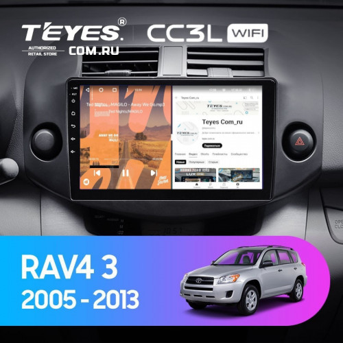 Штатная магнитола Teyes CC3L WiFi 2/32 Toyota RAV4 3 XA30 (2005-2013) F2 10"