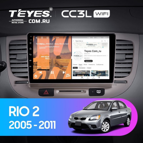 Штатная магнитола Teyes CC3L WiFi 2/32 Kia Rio 2 (2005-2011) F1