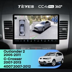 Штатная магнитола Teyes CC4 Pro 360 12/256 Mitsubishi Outlander 2 (2005-2011) F1 Тип-B (13")
