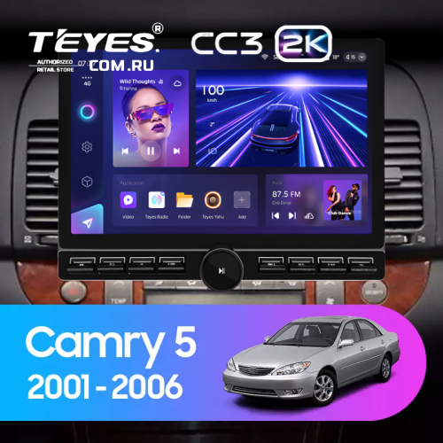 Штатная магнитола Teyes CC3 2K 6/128 Toyota Camry 5 XV 30 (2001-2006) Тип-B (13" с кнопками)