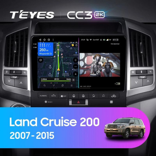Штатная магнитола Teyes CC3 2K 360 6/128 Toyota Land Cruiser 11 200 (2007-2015) F3 Тип-C