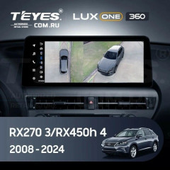 Штатная магнитола Teyes LUX ONE 360 6/128 Lexus RX270 3 RX450h 3 AL10 (2008-2015) Тип-D