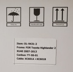 Штатная магнитола Carmedia OL-1616-2-P Toyota Highlander 2007-2013 U40